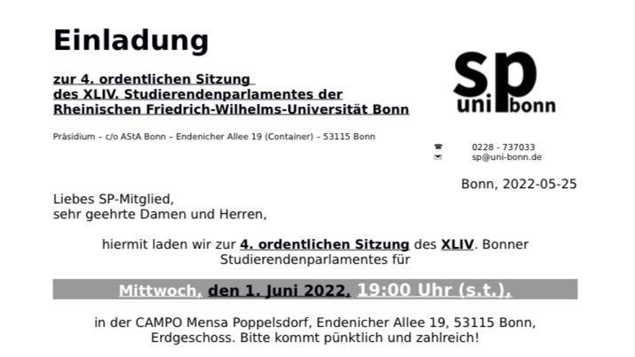 You are currently viewing SP Sitzung am 1. Juni 2022